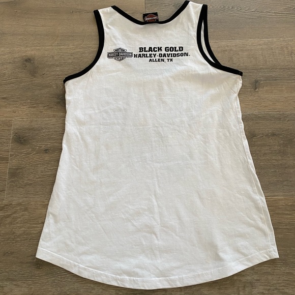Harley Davidson Rhinestone Bling Eagle Tank Top Black & White - Picture 5 of 7